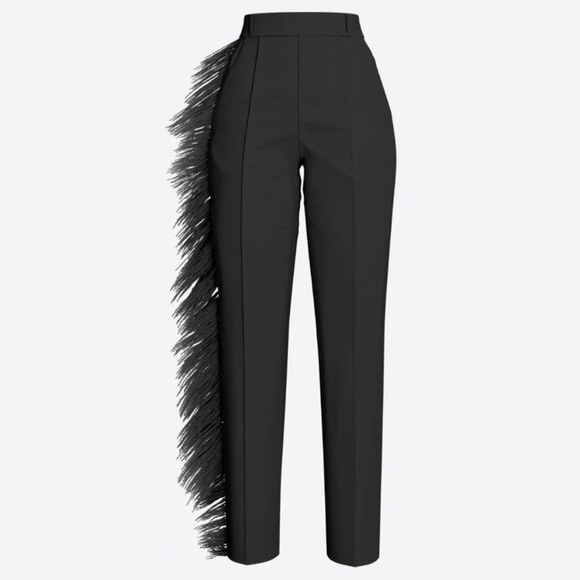 Hanifa Black Feather Ava Trousers NWT - Picture 2 of 7